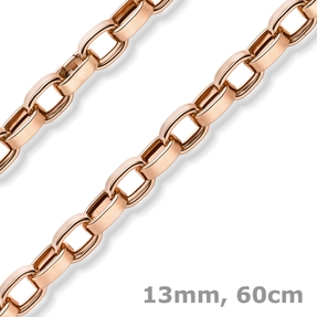 13mm Phantasie-Kette ovale Ketteglieder abgeflacht 585 Gold Rotgold 60cm 13mm Phantasie-Kette ovale Ketteglieder abgeflacht 585 Gold Rotgold 60cm