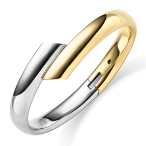 9,5mm Armspange 60x50mm aus 585 Gold gelb/weiß glänzend schlicht Armschmuck