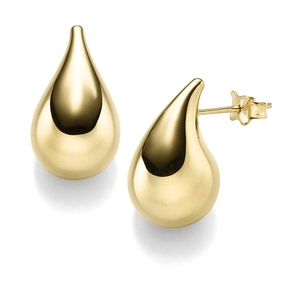 Paar Ohrringe Ohrstecker Tropfen 20x12mm aus 585 Gold Gelbgold glänzend