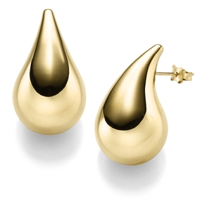 Paar Ohrringe Ohrstecker Tropfen 30x17mm aus 585 Gold Gelbgold glänzend