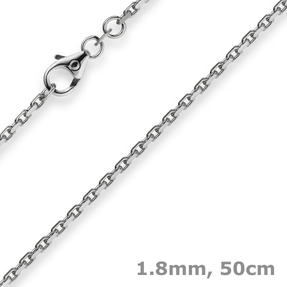 1,8mm Kette Collier Ankerkette Halskette 750 Gold Weißgold 50cm Unisex 1,8mm Kette Collier Ankerkette Halskette 750 Gold Weißgold 50cm Unisex