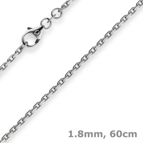 1,8mm Kette Collier Ankerkette Halskette 750 Gold Weißgold 60cm Unisex 1,8mm Kette Collier Ankerkette Halskette 750 Gold Weißgold 60cm Unisex