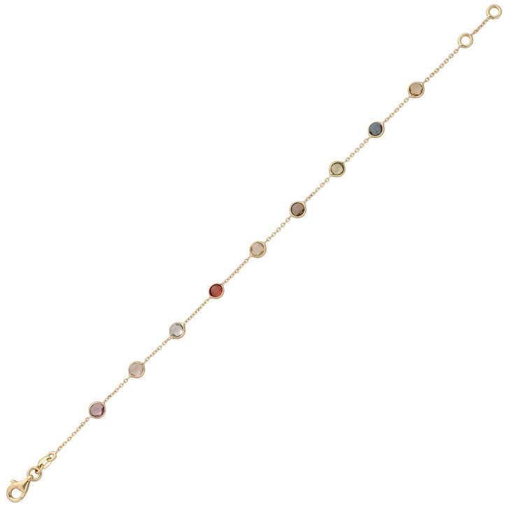 Armband aus 585 Gold mit Edelsteinen 19cm