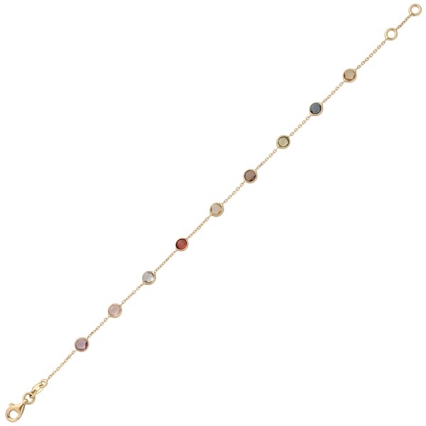 Armband aus 585 Gold mit Edelsteinen 19cm