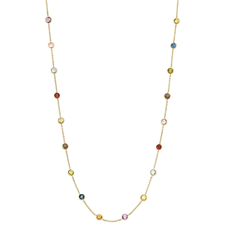 Collier aus 585 Gold mit Edelsteinen 45cm