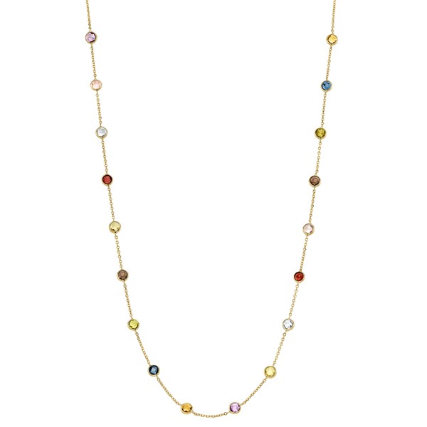 Collier aus 585 Gold mit Edelsteinen 45cm