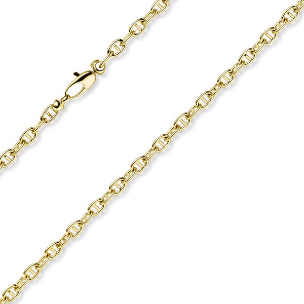 4mm Steg-Ankerkette Halskette aus 585 Gelbgold 55cm