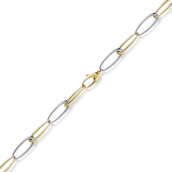 10mm Armband aus 585 Gold gelb weiß 21cm