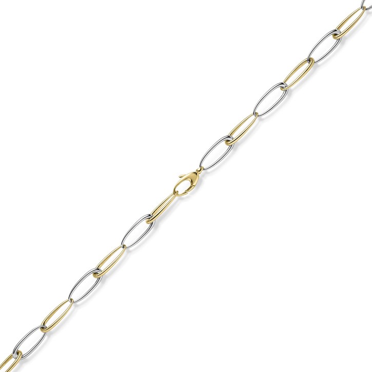 10mm Halskette aus 585 Gold gelb weiß 50cm