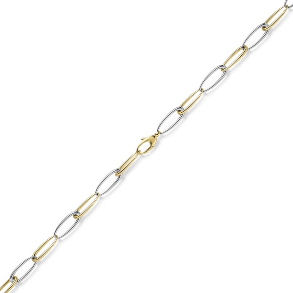 10mm Halskette aus 585 Gold gelb weiß 50cm