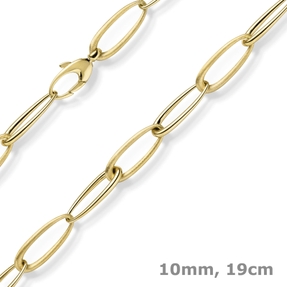 10mm Armband Phantasie-Armkette Armschmuck 585 Gold Gelbgold matt/glänzned 19cm