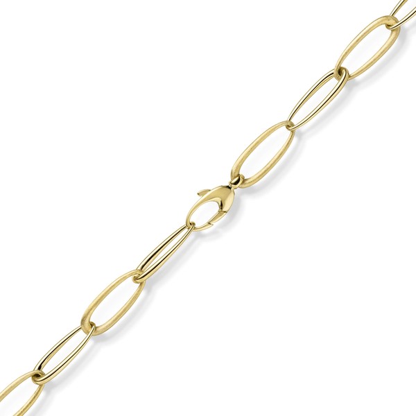 10mm Armband aus 585 Gelbgold matt glänzned 19cm