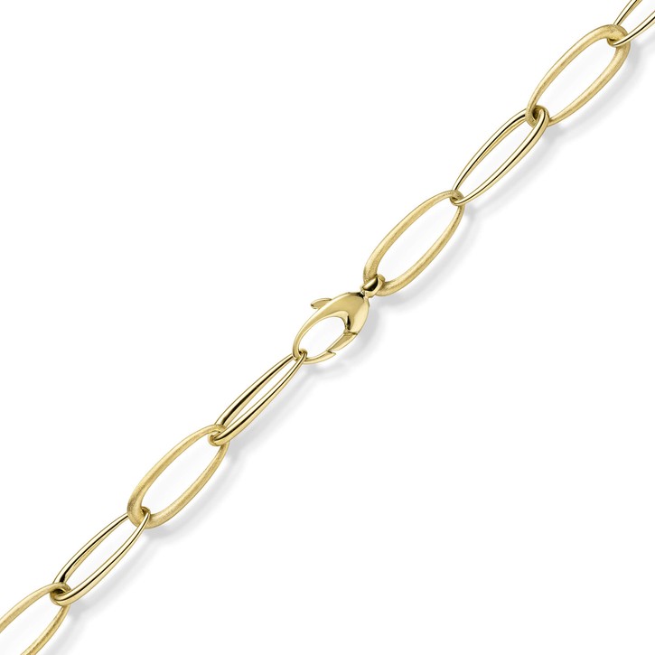 10mm Halskette aus 585 Gold Gelbgold matt glänzned 50cm
