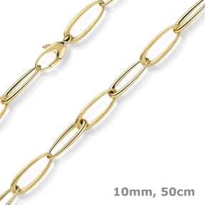 10mm Halskette Collier Phantasiekette aus 585 Gold Gelbgold matt/glänzned 50cm 10mm Halskette Collier Phantasiekette aus 585 Gold Gelbgold matt/glänzned 50cm