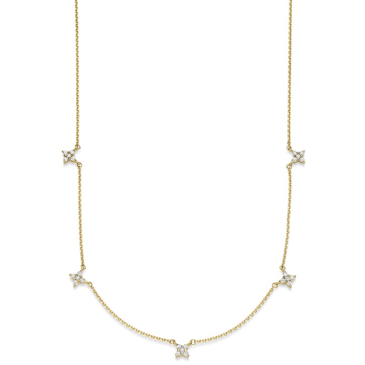 Collier aus 750 Gelbgold mit 25 Diamanten 0.30 ct 42cm