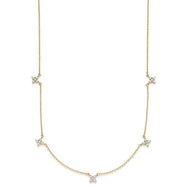 Collier aus 750 Gelbgold mit 25 Diamanten 0.30 ct 42cm
