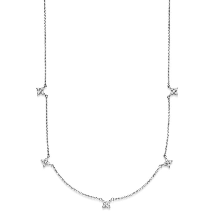 Collier aus 750 Weißgold mit 25 Diamanten 0.30 ct 42cm