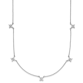 Collier aus 750 Gold Weißgold mit 25 Diamant-Brillanten 0,30 ct. TW-SI, 42cm Collier aus 750 Gold Weißgold mit 25 Diamant-Brillanten 0,30 ct. TW-SI, 42cm