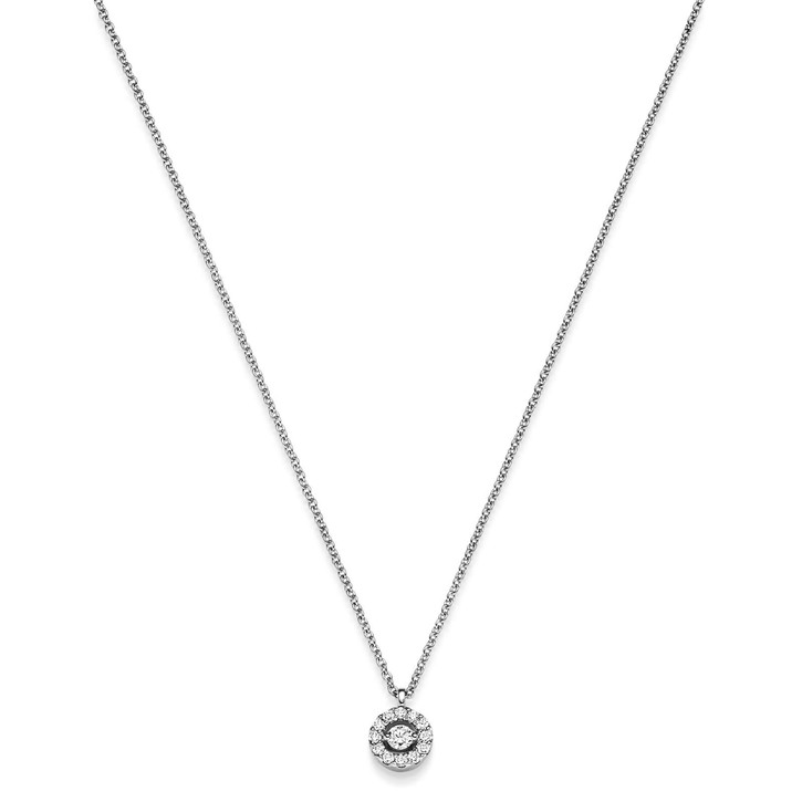 Collier Kreis aus 750 Weißgold mit 13 Diamanten 0.11 ct 42cm