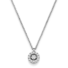 Collier Kreis aus 750 Gold Weißgold mit 13 Diamant-Brillanten 0,11 ct TW-SI 42cm Collier Kreis aus 750 Gold Weißgold mit 13 Diamant-Brillanten 0,11 ct TW-SI 42cm