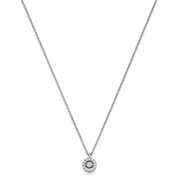 Collier Kreis aus 750 Weißgold mit 13 Diamanten 0.11 ct 42cm