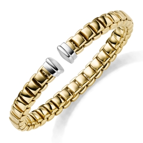 Armspange offener Armreif 60x47mm Armband aus 585 Gold gelb/weiß Breite 8,5mm Armspange offener Armreif 60x47mm Armband aus 585 Gold gelb/weiß Breite 8,5mm