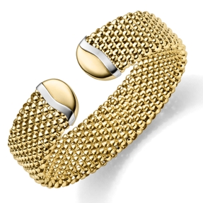 Himbeer Armspange 55x46mm offener Armreif aus 585 Gold gelb/weiß Breite 18mm Himbeer Armspange 55x46mm offener Armreif aus 585 Gold gelb/weiß Breite 18mm