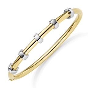 Armreif Armband 60x50mm aus 585 Gold gelb/weiß Breite 4mm Armreif Armband 60x50mm aus 585 Gold gelb/weiß Breite 4mm