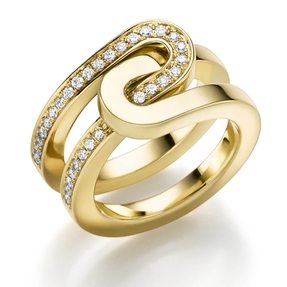 Ring aus 750 Gold Gelbgold mit Diamant-Brillanten 0,36 ct TW-SI