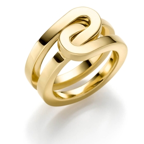 Ring Fingerring aus 585 Gold Gelbgold Breite 9mm glänzend Paper-Clip-Muster