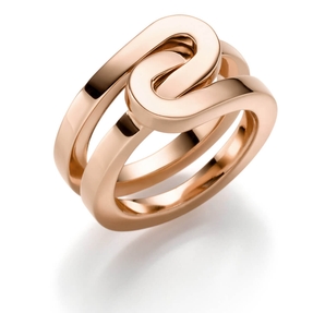 Ring Fingerring aus 585 Gold Rotgold Breite 9mm glänzend Paper-Clip-Muster