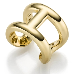 Ring Fingerring offen aus 585 Gold Gelbgold Breite 18,5mm Anker-Steg-Muster