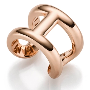 Ring Fingerring offen aus 585 Gold Rotgold Breite 18,5mm Anker-Steg-Muster Ring Fingerring offen aus 585 Gold Rotgold Breite 18,5mm Anker-Steg-Muster