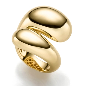 Breiter Ring Tropfen offen aus 585 Gold Gelbgold glänzend Breite 22,5mm