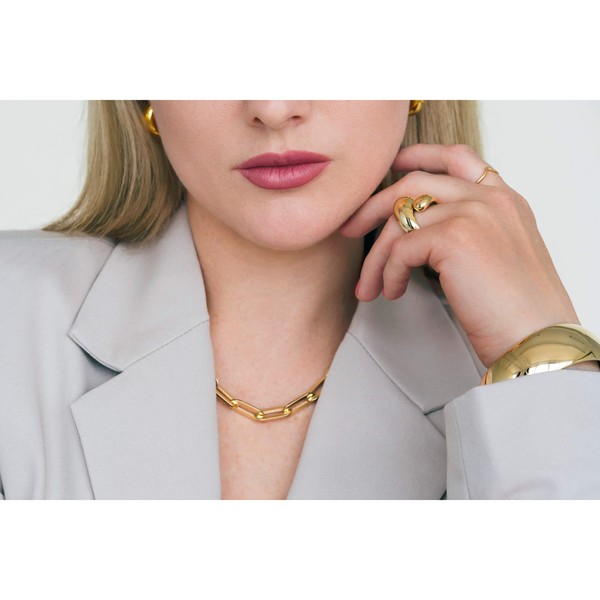 Breiter Ring Tropfen aus 585 Gelbgold