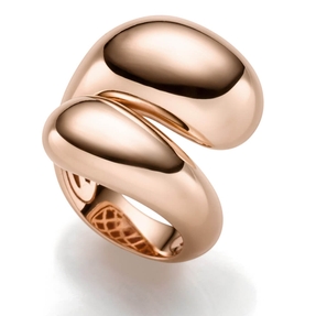 Breiter Ring Tropfen offen aus 585 Gold Rotgold glänzend Breite 22,5mm
