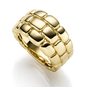 Ring Fingerring mit Muster 585 Gold Gelbgold glänzend Breite 13mm