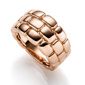 Ring Fingerring mit Muster 585 Gold Rotgold glänzend Breite 13mm