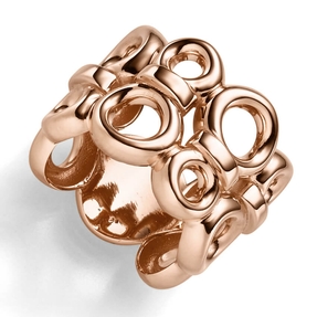 Breiter Ring mit Kreisen 585 Gold Rotgold glänzend Breite 19mm