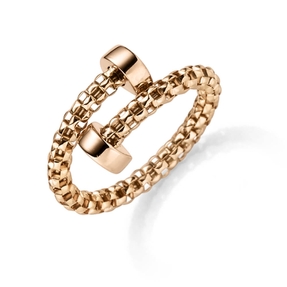 Ring Fingerring aus 585 Gold Rotgold strukturiert offen Breite 3mm