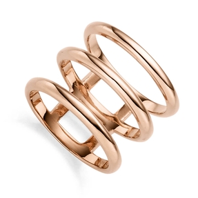 Breiter Ring 3-reihig aus 585 Gold Rotgold glänzend Breite 16mm Goldring Breiter Ring 3-reihig aus 585 Gold Rotgold glänzend Breite 16mm Goldring