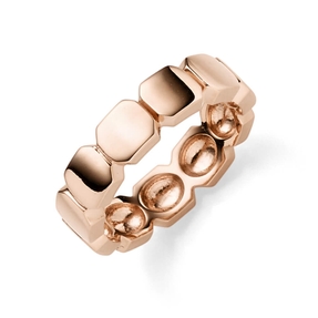 Ring Sechseck Finggerring aus 585 Golg Rotgold Breite 5mm glänzend