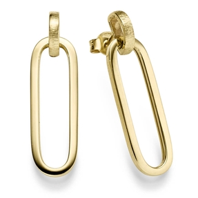 Paar Ohrringe 33,5x9,5mm Paper-Clip 585 Gold Gelbgold Ohrhänger Ohrschmuck