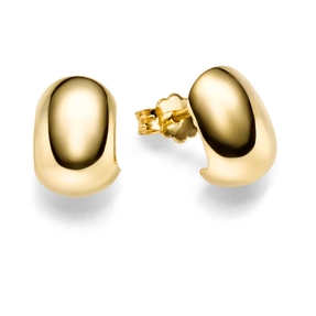 Paar Ohrstecker Ohrschmuck aus 585 Gold Gelbgold glänzend schlicht 11x8mm