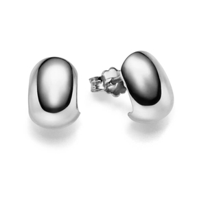 Paar Ohrstecker Ohrschmuck aus 585 Gold Weißgold glänzend schlicht 11x8mm