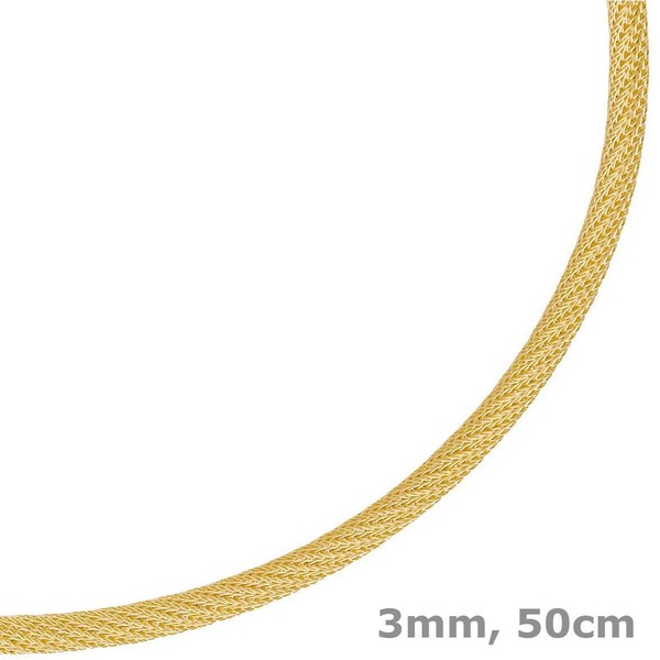 3mm Strickcollier 750 Gelbgold 50cm