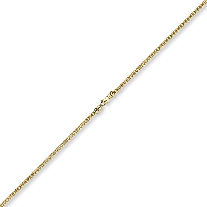 3mm Himbeer Kette aus 750 Gelbgold 45cm