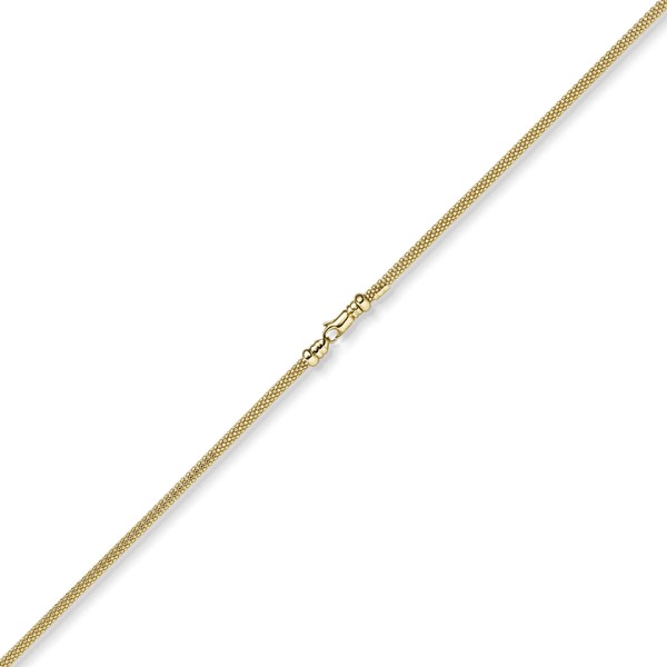 3mm Himbeer Kette aus 750 Gelbgold 45cm