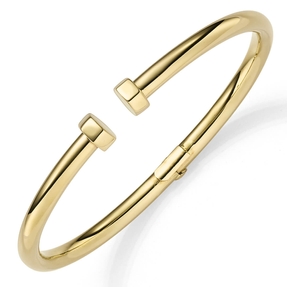 4mm Armspange offener Armreif aus 750 Gold Gelbgold 59x47mm glänzend aufklappbar