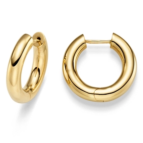 Paar Ohrringe Creolen 25x5mm aus 750 Gold Gelbgold rund glänzend schlicht